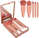 COSMO VIBES Makeup Brush Set of with 5 Brush Case Built-in Mirror -Mluticolor (Pack of 1)