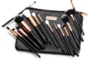MINARA Makeup Brush Applicator Set of 15 with Premium Leather Pouch (Pack of 15)