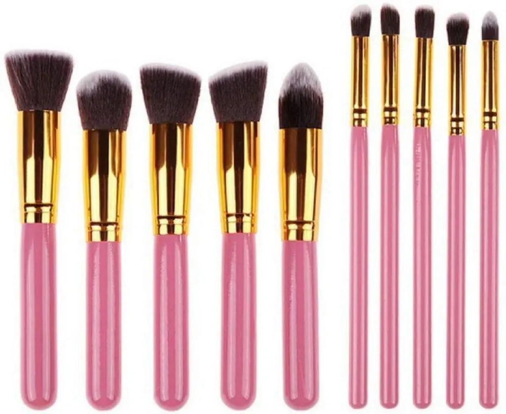 COSMO VIBES Premium Pink Makeup Brush Applicator (Pack of 10)